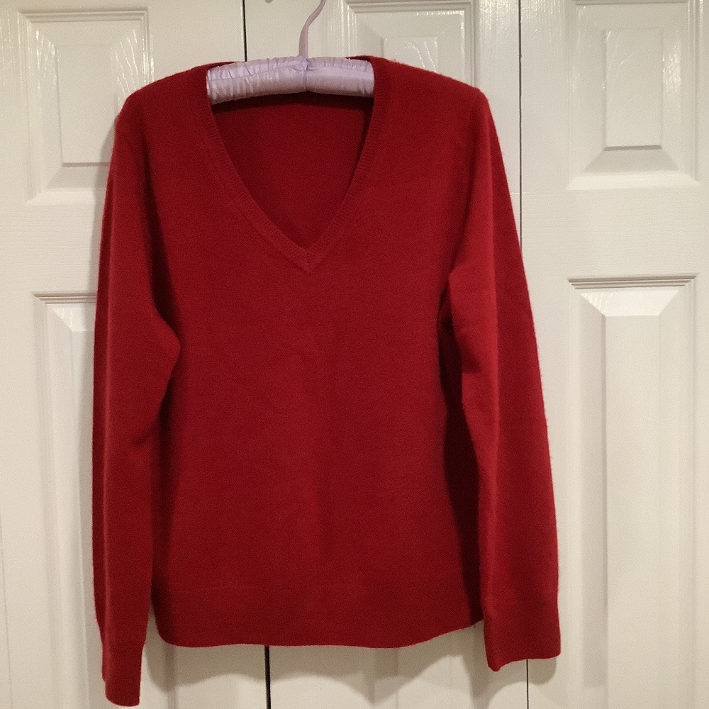 Quince cashmere V-neck sweater size L